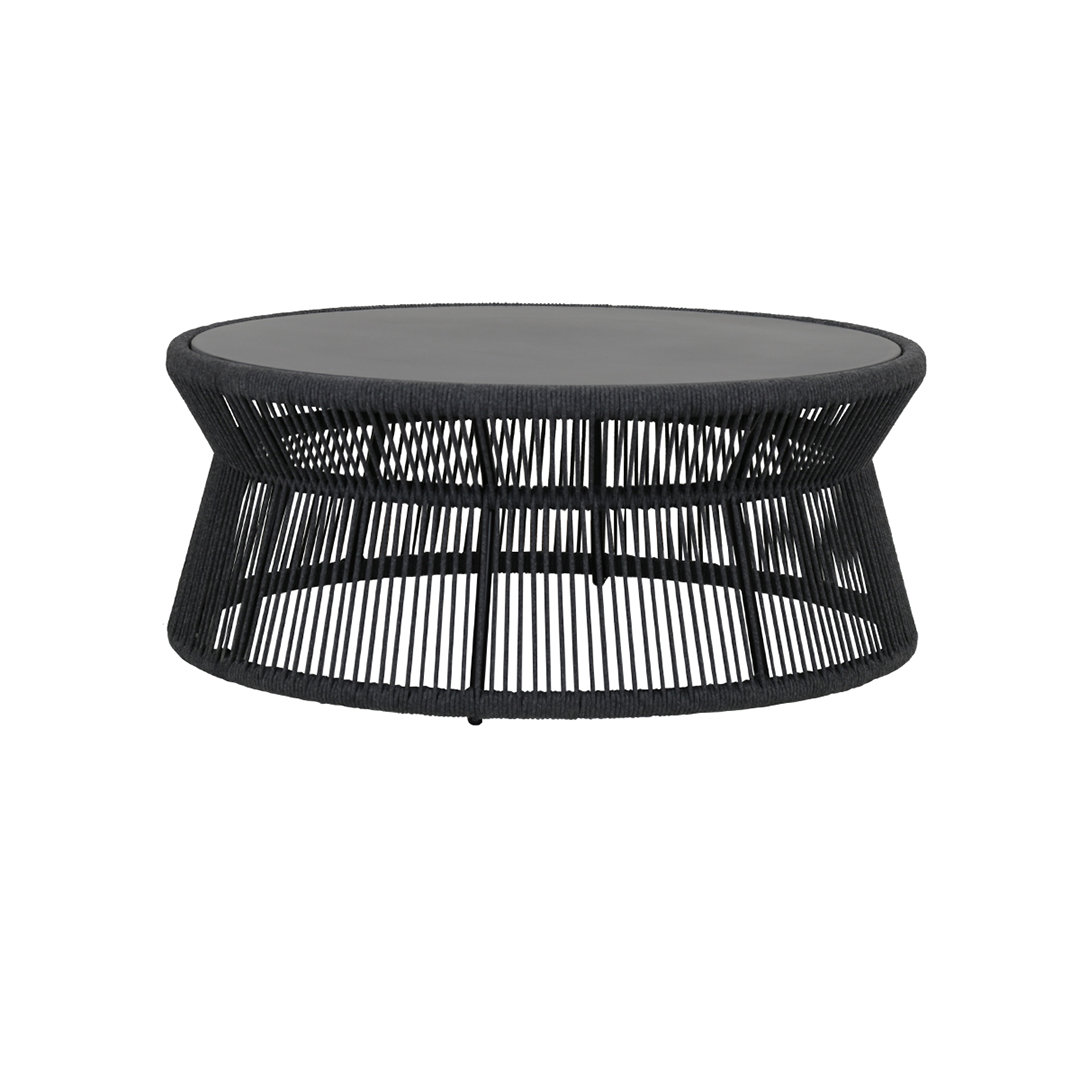 Milo Outdoor Round Rope Coffee Table Graphite Pottery Barn